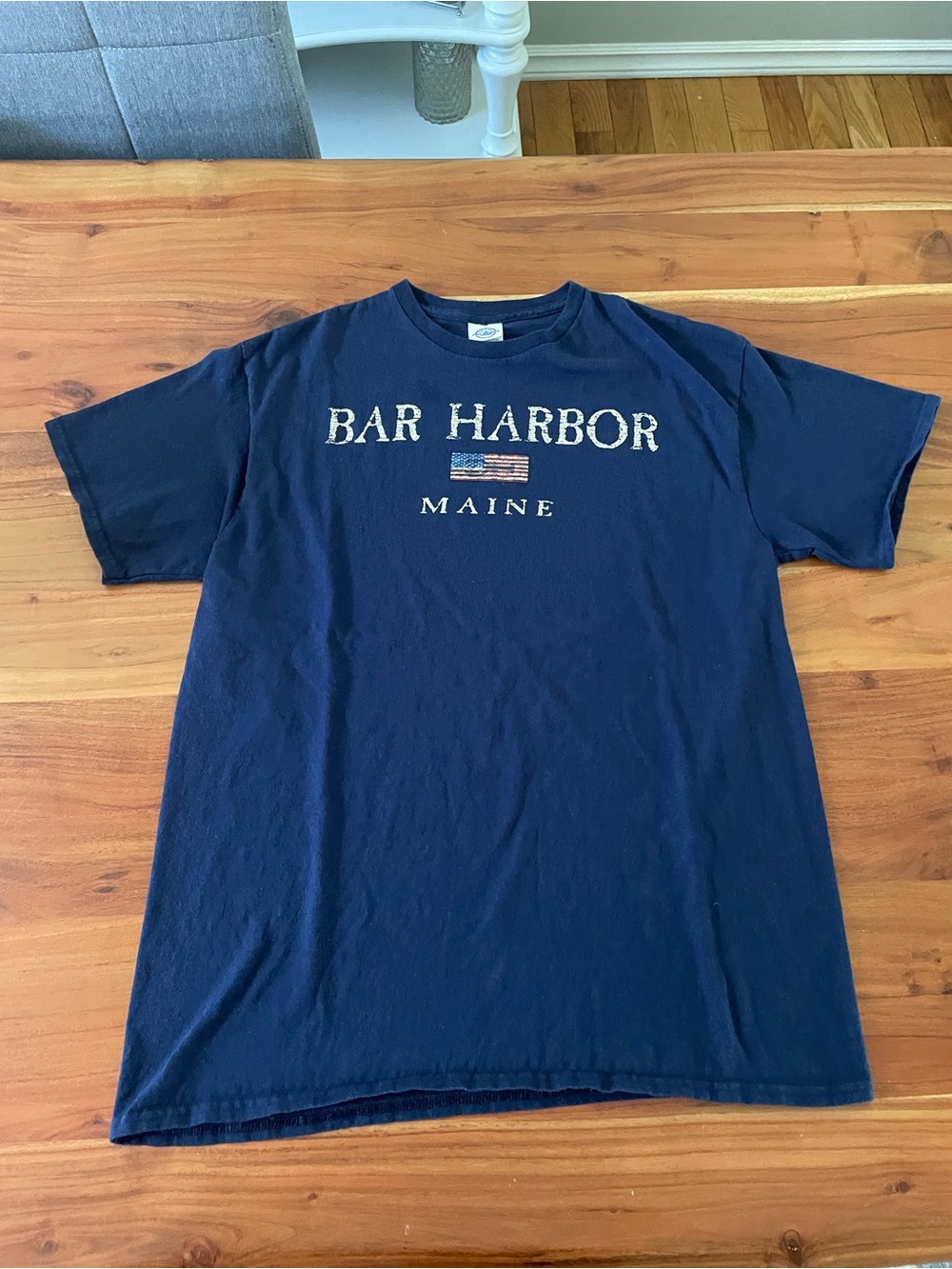 Vintage Bar Harbor Maine Navy Short-Sleeve Graphic Tee